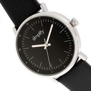 NWT Women's All Black Genuine Leather Band Watch